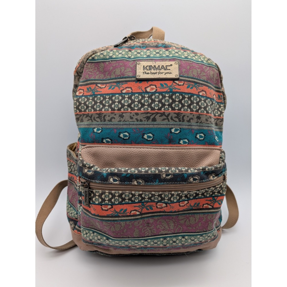 Kinmac Bohemian Floral Tapestry Laptop Backpack w/ USB Charging Port Multicolor